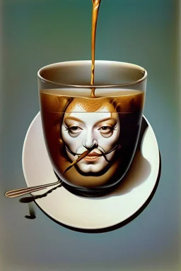 café pintado por dalí