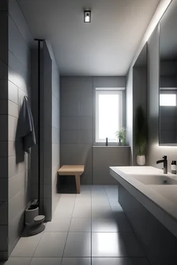 hazme un baño moderno con ducha