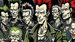 4k ultra details SEX PISTOLS PUNK BAND CARTOON