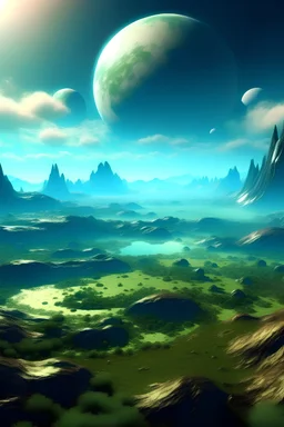 Landscape of a terraforming planet