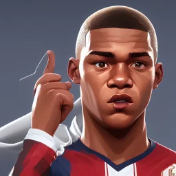 perfect face mbappe, highly detailed, wearing france football