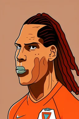 Virgil van Dijk Dutch football player cartoon 2d
