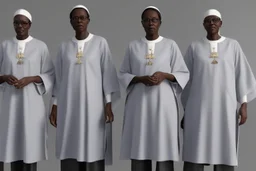 4 suore africane con tunica grigia