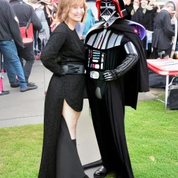 lovely lady with darth vader