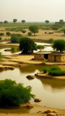 Sudan buildings, river farming