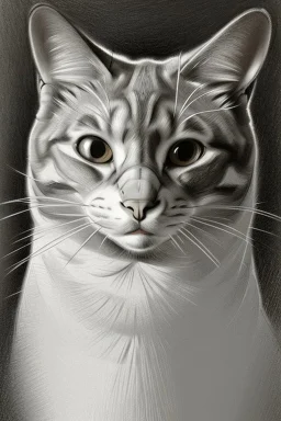 Retrato de un gato por Van Gogh pencil