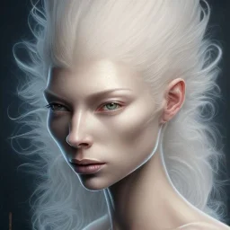 albino michaela coel blonde statuesque woman, narrow nose icelandic, big lips by gerald brom luis royo