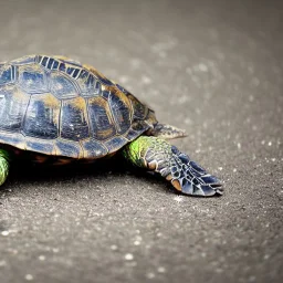 Turtle sitting on a flying broom