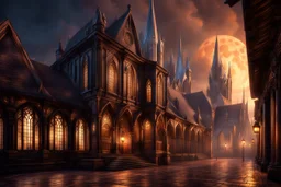 A magical town, beautiful architecture, calm, pleasant, city of the night, magic, digital art, gothic, by Gregor Narholz. fantasy concept art, exquisite realism, a masterpiece, dynamic lighting, hyper detailed, intricately detailed, deep color, Unreal Engine, volumetric lighting , Epic cinematic brilliant stunning intricate meticulously detailed dramatic atmospheric maximal,