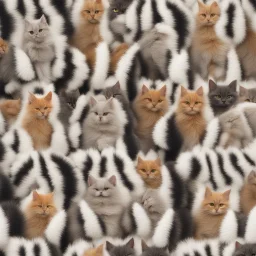 кот стоит боком, пушистый