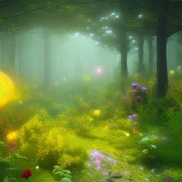 big rose, zombie,fractal landscape with glitter, volumetric fog, rays, lazers, god ray, spot lights, pixar, spray paint