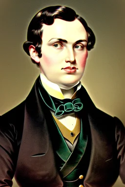 Extremely rich young pretty liberal guy politician portrait 1850s