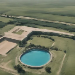 A swimming pool in the fields