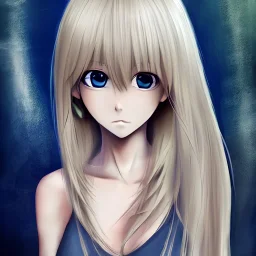 Anime blonde girl hyper realistic