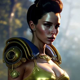 Drawing of beautiful face,'beautiful,Busty fit 'Cait- Fallout 4',intense stare, ancient skintight armor, balanciaga fashion clothe painting by gaston bussiere, greg rutkowski, yoji shinkawa, yoshitaka amano, tsutomu nihei, donato giancola, tim hildebrandt Oil on canvas, cinematic composition, extreme detail,fit full head inside picture,16k