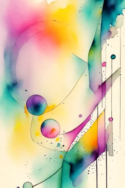 Abstract watercolour in the style of kandinsky. Pastel colours