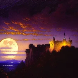 Drawing of 'Medieval Romanian Castle',bats,mountain,lake,full moon, by gaston bussiere, greg rutkowski, yoji shinkawa, yoshitaka amano, tsutomu nihei, donato giancola, tim hildebrandt, oil on canvas, cinematic composition, extreme detail,fit full head inside picture,16k