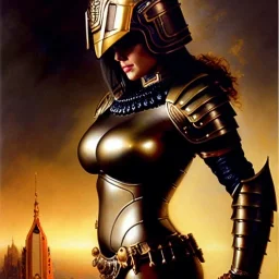 portrait ' Sexy Extra busty Power Girl naked ',ancient metal armor and Helmet ,painting by gaston bussiere, greg rutkowski, yoji shinkawa, yoshitaka amano, tsutomu nihei, donato giancola, tim hildebrandt, oil on canvas, cinematic composition, extreme detail,fit full head inside picture,16k