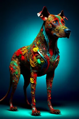 Full body Hermoso perro "Terranoba" Arte illustration, colores contrastantes, calidad ultra, hiperdetallado, 12k