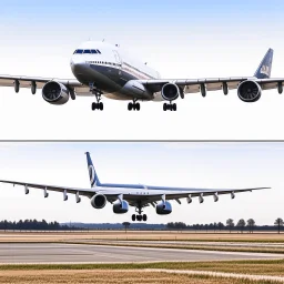 A picture of a plane about to take off from the ground, and the picture was taken from the side of the plane