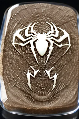 Spiderman's close up footprint lodged within sand in a neat, square display glass box, "spiderman" engraved on small metal plate outside of the box, realistic and highly detailed, 8k