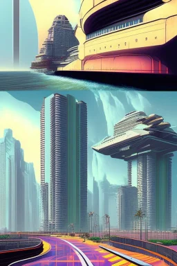 Modern futuristic Mumbai marine drive in 2200