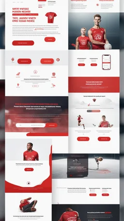 Design a user-friendly and visually appealing landing page for a sport website, prioritizing an intuitive user experience, red colors