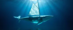 whale sail boat with gelatine membrane as sail