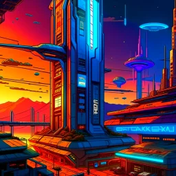 cyberpunk retro futuristic for comics