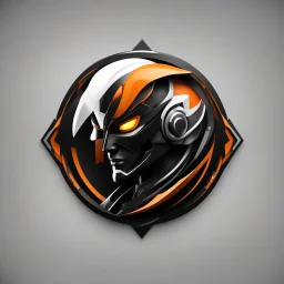 Logo 3D. Black, orange and white palette Dragman in artistic style