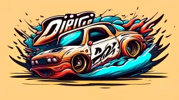 Cartoon drifting car logo