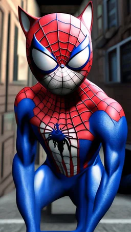 spiderman become doraemon, ultra realistic, 4k, ultra detail, full body