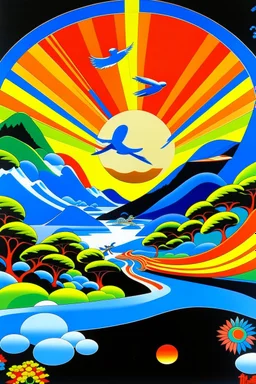 PEACE in the style of Hiroshi Nagai