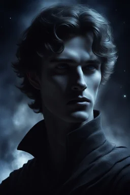 сын полуночницы выглядит как… тень ускользающей зари. В его глазах – отблески звезд, давно погасших, и пепел костров, до сих пор тлеющих. Кожа его бледная, словно лунный камень, отполированный веками. Черты лица острые, будто высечены резцом искусного скульптора, но в них сквозит какая-то неизбывная печаль, как в старинной мелодии, исполненной на забытом инструменте. В движениях его – грация ночного хищника, осторожность и скрытая сила. Он кажется сотканным из полуночи и шепота ветра, ускольза