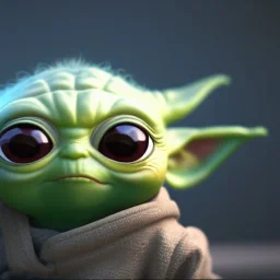 Chibi yoda, pixar 2022, modern Disney style, octane render, realistic, hyper detailed, star wars war background