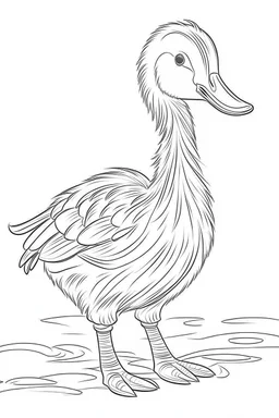 outline art for Gosling (Goose) coloring pages with sitch, white background, Sketch style, full body, only use outline, toddlers style, clean line art, white background, no shadows and clear and well outlined.