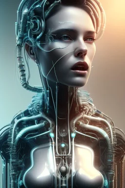 cyberpunk, glass body, women, portrai, open mouth, perfect skin, tron, cyborg , perfekt, real, dream, hr giger