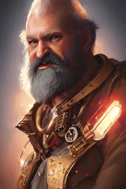 A portrait of front fact steampunk Einstein, god of war style, art by artgerm and greg rutkowski, high level of details