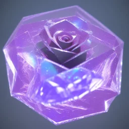 transparent crystal rose, crystallized