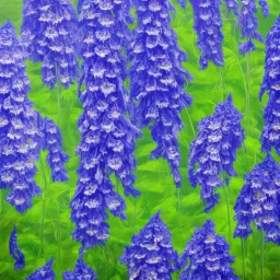 a highly detailed oil painting of Delphinium, 4 k resolution, 8 k resolution, high resolution, surface design pattern, Afrofuturism