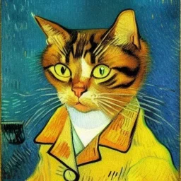 Portrait of a cat by Van Gogh