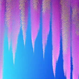 a magical crystal vertical light, pink and blue wisteria , pink vertical, blue lake,sharp, background vertical blue gradient vertical, elegant, highly detailed, artstation, concept art, smooth, sharp focus, illustration, 8k, splash art, wallpaper, key visual