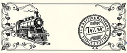 decorative corner elements(top left and bottom right) inspired by steam locomotive railroad and engraved stamps. antique printing