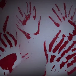 bloody handprints. background must be total white