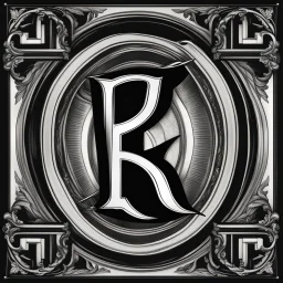 logo with the letter R end N, black and white