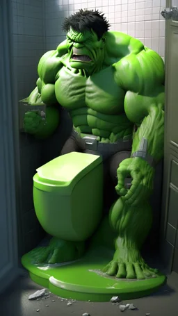hulk become toilet, ultra realistic, 4k, ultra detail, full body, perfect