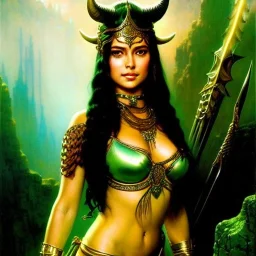 portrait 'beautiful Sexy Busty Dejah Thoris',braided long hair,horned helmet, celtic tattoed,crystal clear green eyes,painting by gaston bussiere, greg rutkowski, yoji shinkawa, yoshitaka amano, tsutomu nihei, donato giancola, tim hildebrandt, oil on canvas, cinematic composition, extreme detail,fit full head inside picture,32k