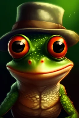 cool cute frog in party potrait