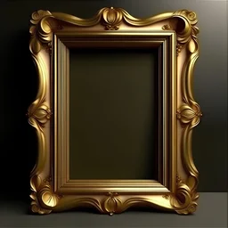 create me a golden portrait rim. girth should be slim. it's not an actual picture frame.