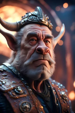 really macho pimp Robert de Niro orc viking chat pig that go hard , in front of space portal dimensional glittering device, bokeh like f/0.8, tilt-shift lens 8k, high detail, smooth render, down-light, unreal engine, prize winning